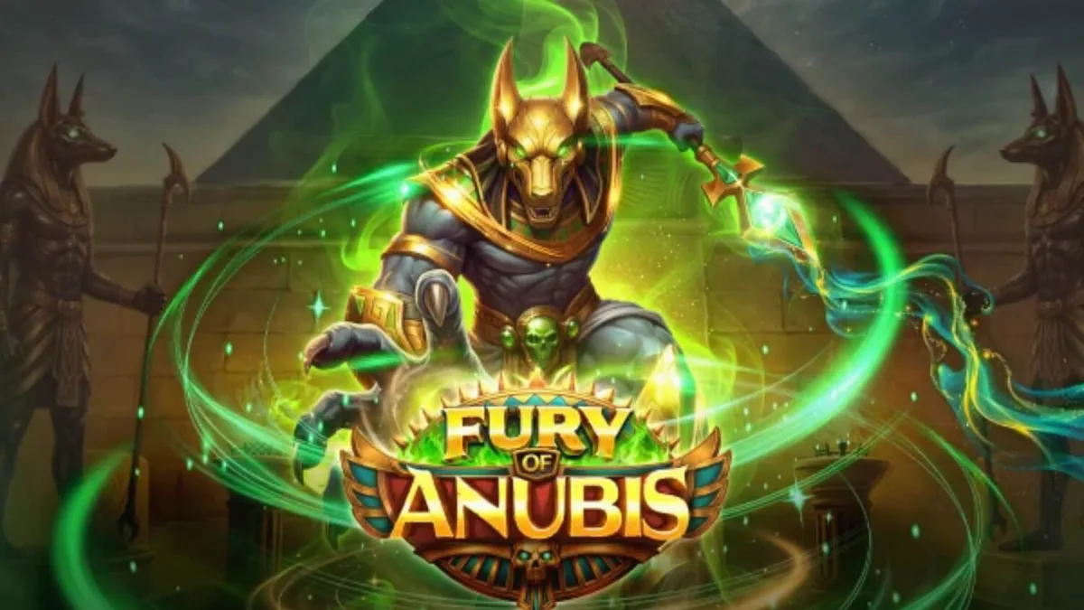 Tampilan visual slot Fury of Anubis dengan tema Mesir kuno yang gelap.