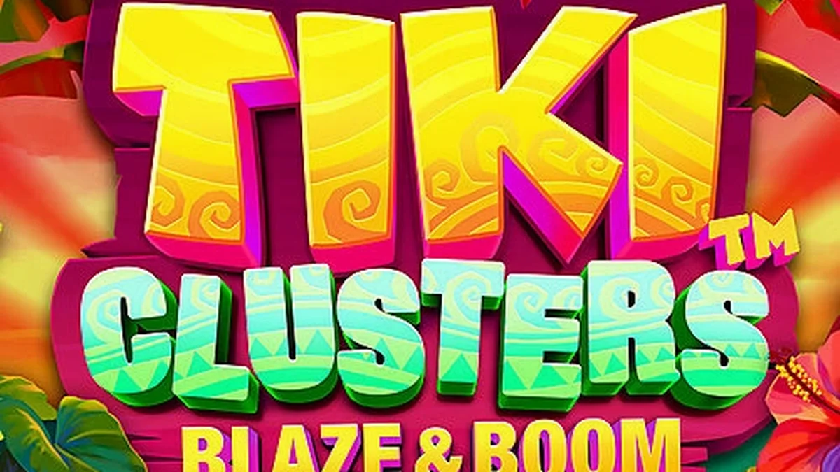 Tampilan visual slot Tiki Clusters Blaze & Boom dengan tema pulau tropis